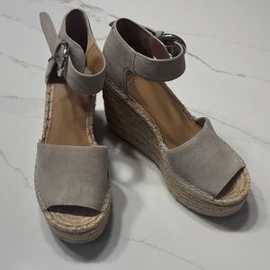 Marc Fisher Tan Espadrille Wedges